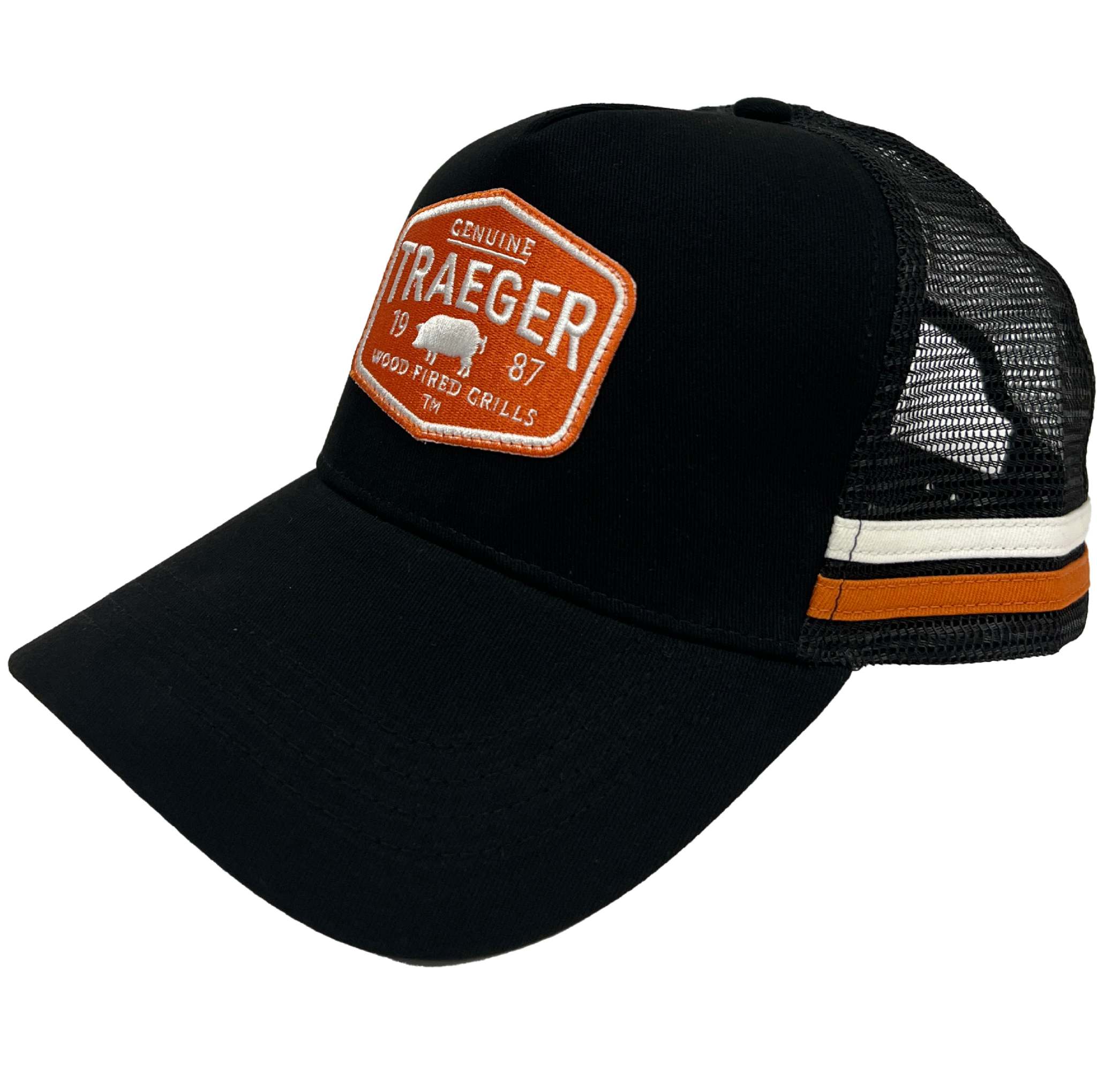 TRAEGER TRADING POST TRUCKER HAT BLACK/ORANGE